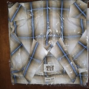 Ely Cattleman Blue and Tan Plaid Shirt